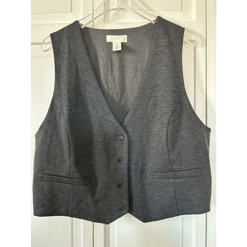 H&M Charcoal Grey Sleeveless Knit Vest Size L